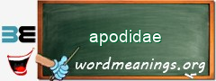 WordMeaning blackboard for apodidae